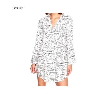 Victoria's Secret Shirt Gown‎ Black/White Sweet Dreams Size M